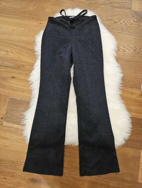 Vintage Sparkle Black High-Waist Flared Pants
